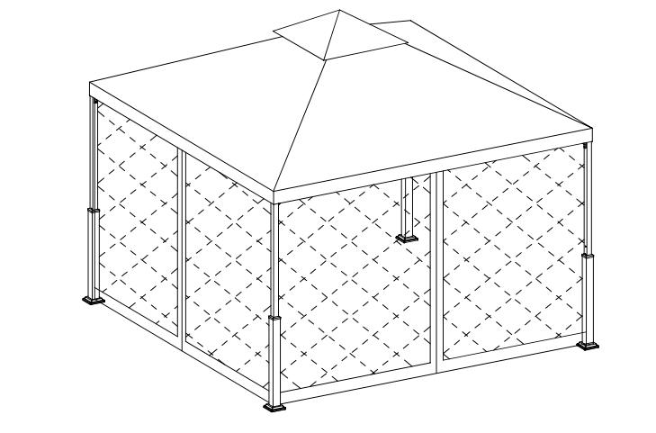 10X10Ft پیٹیو گارڈن گیزبو انسٹالیشن گائیڈ